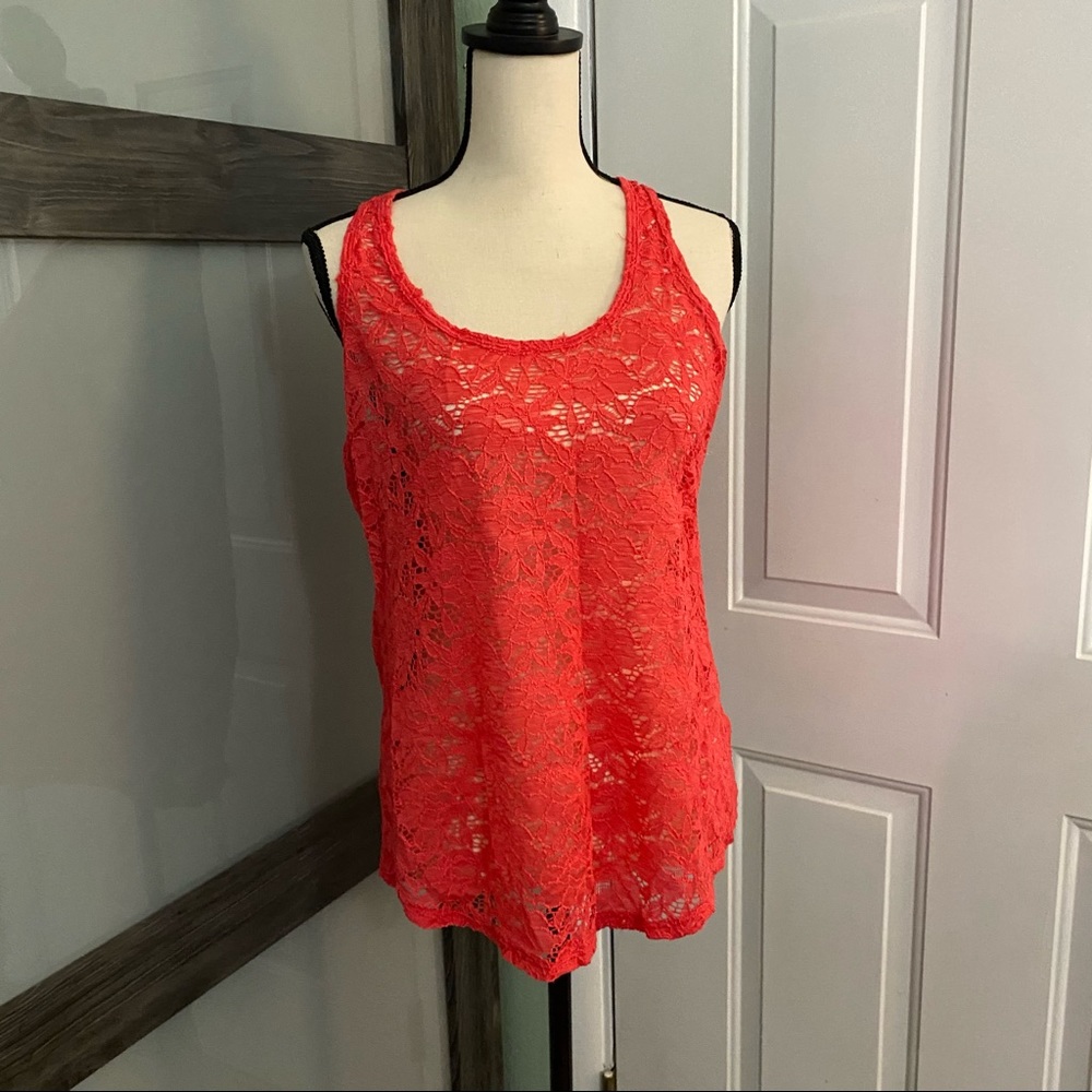 Maurices - Coral lace tank